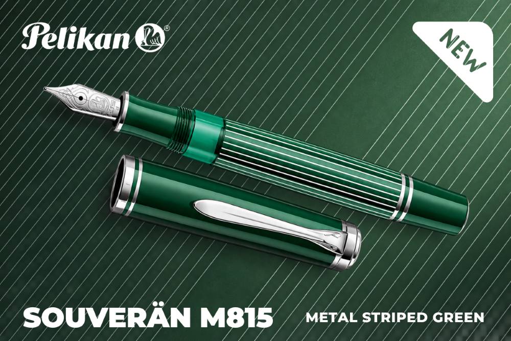 NEW Pelikan Souverän M815 Metal Striped Green